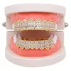 Hip hop grillz for men women diamonds dental grills 18k gold plated fashion cool rappers gold silver crystal teeth jewelry6624898