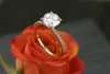 Tradycyjny Klasyczny Modne 925 Sterling Silver Natural Diamond Biały Ring Bride Engagement Jewelry Miłość Rozmiar 6-10