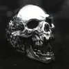 Men039s Szczegółowy szczegółowy pierścień czaszki plagi vintage 316L Skull ze stali nierdzewnej pierścienie Punk Biker Biżuteria Prezent 9307292