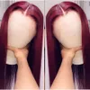 99J Ombre Colored Lace Front Human Hair Wigs Straight Human Hair Wigs Burgundy 44 Lace Wig PrePlucked Remy Hair Pinshair 1301786180