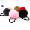 Lady menina pele do falso Fofo Bola de Pom Pom Scrunchies pompon Elastic rabo de cavalo cabelo Titular cabelo corda gravatas bobbles acessórios 100pcs