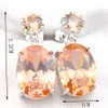 LuckyShine moda jóias oval Champagne Morganite Gems 925 prata banhado Dangle brincos de presente para mãe