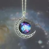 New Vintage starry Moon Outer space Universe Gemstone Pendant Necklaces Mix Models YD0057