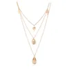 Hübsche Choker Collier Halsketten Boho Fashion Natural Shell handgemachte Halskette Damen Multilayer Goldkette Halskette