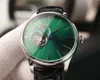 Montres-bracelets Montre automatique pour hommes 42 * 12mm Bracelet en cuir Mouvement mécanique Cadran vert Mode Sport Fashion1