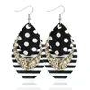 Multilayer Sequin Teardrop Örhängen för kvinnor Leopard Läder Dangle Örhängen Charm Fashion Drop Earrings Portry Smycken Gift
