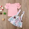 Groothandel nieuwe zomer kinderen ontwerper kleding meisjes korte mouw t-shirts + bandjes rokken baby kind mode baby meisje ontwerper kleding tegen0826