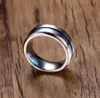 6-13 8mm zwart titanium ring voor mannen vrouwen trouwbanden trendy regenboog groove ringen sieraden VS grootte