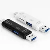 5 i 1 USB 3.1 Kortläsare Höghastighets SD TF Micro SD-kortläsare 5In1 USB C Micro USB-minne 3 i 1 OTG-kortläsare