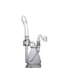 비커 봉 나선형 퍼크 Hookahs recycler dab rigs 흡연 액세서리 담배 heady glass water bongs with 14mm joint