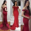 2019 Sexy Grávida Escuro Vermelho Vestidos de Noite Vermelho Sereia Cap Sleeve Vestidos De Noite Off Ombro Barra Barra Back Vestidos De Prom Vestidos Lace Cetim Contato 1004