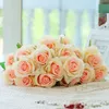 20 Branch Silk Champagne Roses Wedding Party Decoration Home Decoration Artificial Flowers