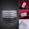 عصري باند خواتم الفضة مطلي ثلاثة صفوف من الزركون s925 خاتم الفضة أنيق بسيط تصميم مجوهرات السيدات هدايا عيد POTALA577