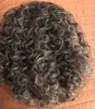 Doğal Saç Ürünleri Gri Kıvırcık Çizmek Dize At Kuyruğu Saç Uzatma Gri Saç Kolay Giyen Midilli Kuyruk Updo Bun Pisti 120g 140g 14 inç