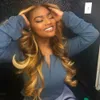 Honey Blonde Full Lace Human Hair Wigs Colored hd Frontal Wig Ombre Highlight 150% 360 Front Brazilian Preplucked DIVA1
