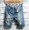 2019 New Summer Fashion Jeans Mens Personality Patch Retro Denim Shorts Pants Men's Designer Hole Shorts Mens Fashion Shorts