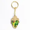 Retro 3D colorful art Face wooden Key Chain ethnic boho facial makeup beads Keyrings Car Handbags jewelry gift for woman