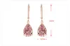 Orecchini con diamanti WholeCZ Gioielli di design di lusso con scatola placcata oro rosa orecchini con pietre preziose color oro rosa vacanza g5487001