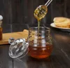 250ml Glass Honey Pot Clear Jam Jar Set with Dipper and Lid Kitchen Sotrage Bottle for Home Kitchen Use1