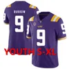 2019 Kampioenen Heren Jeugd Joe Burrow Burreaux LSU Tigers Odell Beckham Jr. Grant Delpit Fournette Cannon Chase College Voetbalshirts