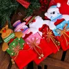 Christmas Candy Bag Felt Santa Claus Sock Gift Bag Kids Xmas Non-woven Bell Gift Bag Christmas Tree Hanging Decoration