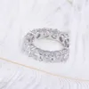 Vecalon 925 Стерлинговое серебро Вечнотехническое кольцо 6 мм 5А Zircon Sona CZ Участие Свадебные кольца для женщин Bridal Finger Ювелирные изделия