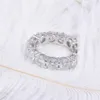 Vecalon 925 Sterling Silver Eternity Ring 6mm 5A Zirkoon Sona CZ Engagement Wedding Band Ringen voor Vrouwen Bruids Vinger Sieraden