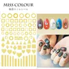 NA051 or 3D autocollant pour ongles lignes bande géométrique coeur auto-adhésif Nail Art transfert autocollants manucure décoration accessoires