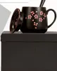 السيراميك القدح غطاء ملعقة مجموعة جودة عالية اليابان فنجان القهوة المعطرة الشاي كوب الرائعة هدية مربع التعبئة