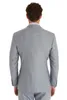 Açık Gri Damat smokin Tepe Yaka Slim Fit Groomsmen Mens Gelinlik Mükemmel Adam Ceket Blazer 3 Adet Suit (Ceket + Pantolon + Vest + Tie) 6