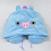 Coussin de chapeau en peluche en peluche de dessin animé de 7 couleurs avec des oreillers de cou de chaleur en forme de U beaux oreillers brodés colorés mignons DH0725