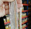 Mens Gold Silver Plated Iced Out 20-30inch 1 Row Simulated Diamond Bling Tennis Chain Necklace Hip Hop Jewelry