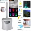 Smart motion sensor toalett sits natt ljus 8 färger vattentät bakgrundsbelysning för toalettskål led lampa toalett toalett ljus