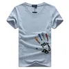 Men Slim Brand-Clothing Casual Shirts Mens Mercerized Sleeve O-Neck Cotton Shirt New Fit T-Shirt Short T Fashion Summer