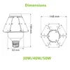 TOPOCH Industriell glödlampa 120LM / W 30W 40W 50W LED UL CE-listad Skruvbas CFL HID Ersättning 100-277V för Canopy Bay Fixtures