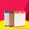 A4 Document Bodem Kraft Paper Folder Pouch Bag Bestand Organisator Houder Envelop Office School Levert Thread Gesp Kleur Afdrukken