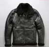 USA B3 AVIREXFLY Men leather jackets jackets Diagonal zipper Sheep shearing fur Flocking sheepskin genuine leather