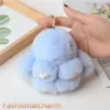 10 cm Cute Prawdziwe Prawdziwe Rex Rabbit Fur Bunny Torba Urok Keyring Telefon Purse Torebka Akcesoria