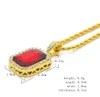 Pendre croisé en ramine ange bling angel avec collier de pendentif rubis rouge