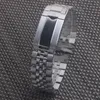 Bracelet de montre en acier inoxydable et argent, 20mm, maillons à vis solides, extrémité incurvée pour réglage de la date Oysterflex227a