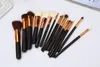 15psset Makeup Brush Set с Pu Bag Professional Brush Set для порошковой фундамента.