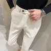 Pantaloni da uomo alla moda Pantaloni da abito da lavoro formale Pantaloni da sposa Abito da ufficio Social Casual Slim Streetwear Pantaloni