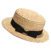 2017 NIEUWE Summer Natural Straw Sun Hat For Women Men Fashion Beach Hats Dames Flat Sunhat voor vakantie Y19070503299T