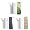 8pcs set Colorful Stainless Steel Straw Environmental Health Protection and Durability Animal Pattern Reusable Straw with Brush