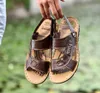Vente chaude-hommes sandales marron confortable loisirs marque chaussures hommes plage sandales pantoufles grande taille