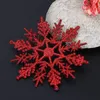 24pcs kar taneleri Noel ağacı dekorasyonu 10 cm plastik parıltı kar plak1