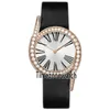 Ny LimeLight Gala G0A40261 Rose Gold Diamond Bezel Silver Dial Swiss Quartz Womens Watch Black Leather 10 Färger för TimeZoneWatch PGE02B2