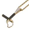 OMYFUN заводские нунчаки ожерелье хип-хоп мужские ювелирные изделия CZ Iced Out рэпер кулон ожерелье крутая палка для каратэ Jewellry269W7271713