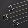 5PCS Outline USA Texas State Map Necklace Simple Geometric Hollow Geography Open Line Earth Globe World American TX City Necklaces