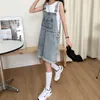 2Colors Summer Summer Coreano Preppy Style Tuta Tuta Denim Tuta Girls Casual Girls Vintage Gamba larga Jeans Shorts Womens (78335) 1